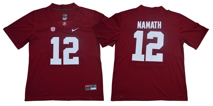Alabama Crimson Tide 12 Joe Namath Red Nike College Football Jersey,We sell and wholesale Alabama Crimson Tide 12 Joe Namath Red Nike College Football Jersey on line form chian!